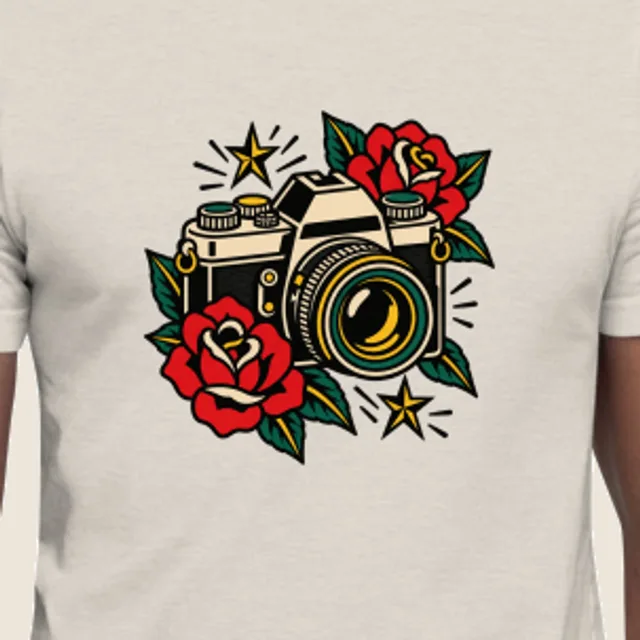 For the photographer, Tattoo flash style, printed on a tee