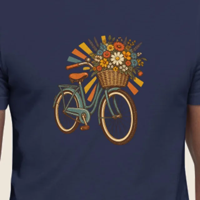 For the cyclist, Vintage distressed style, printed on a tee