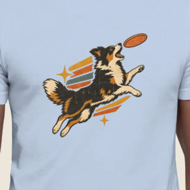 Border collie, Vintage distressed style, printed on a tee
