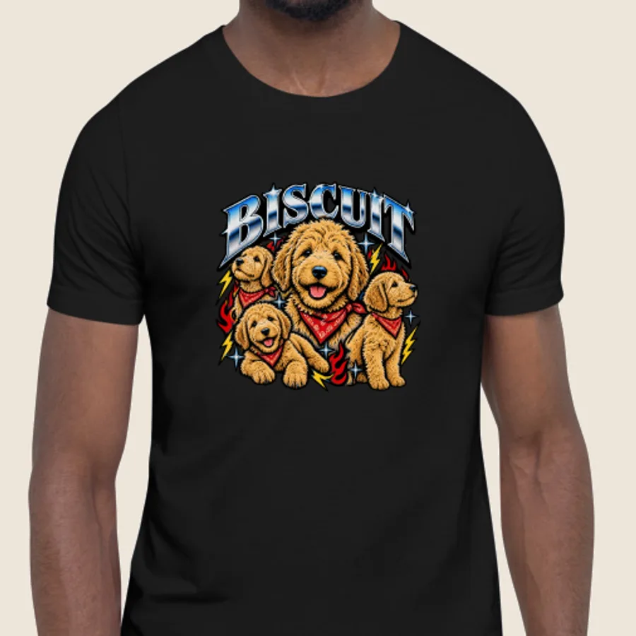 Pet portraits example on a tee
